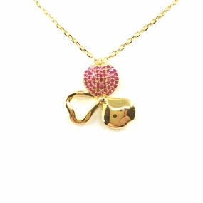 Opulent Radiance Enchanted Look Gold Plated Brass Flower Pendant Necklace