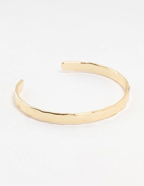 Gold Plated Brass Hammer Wrist Cuff First class