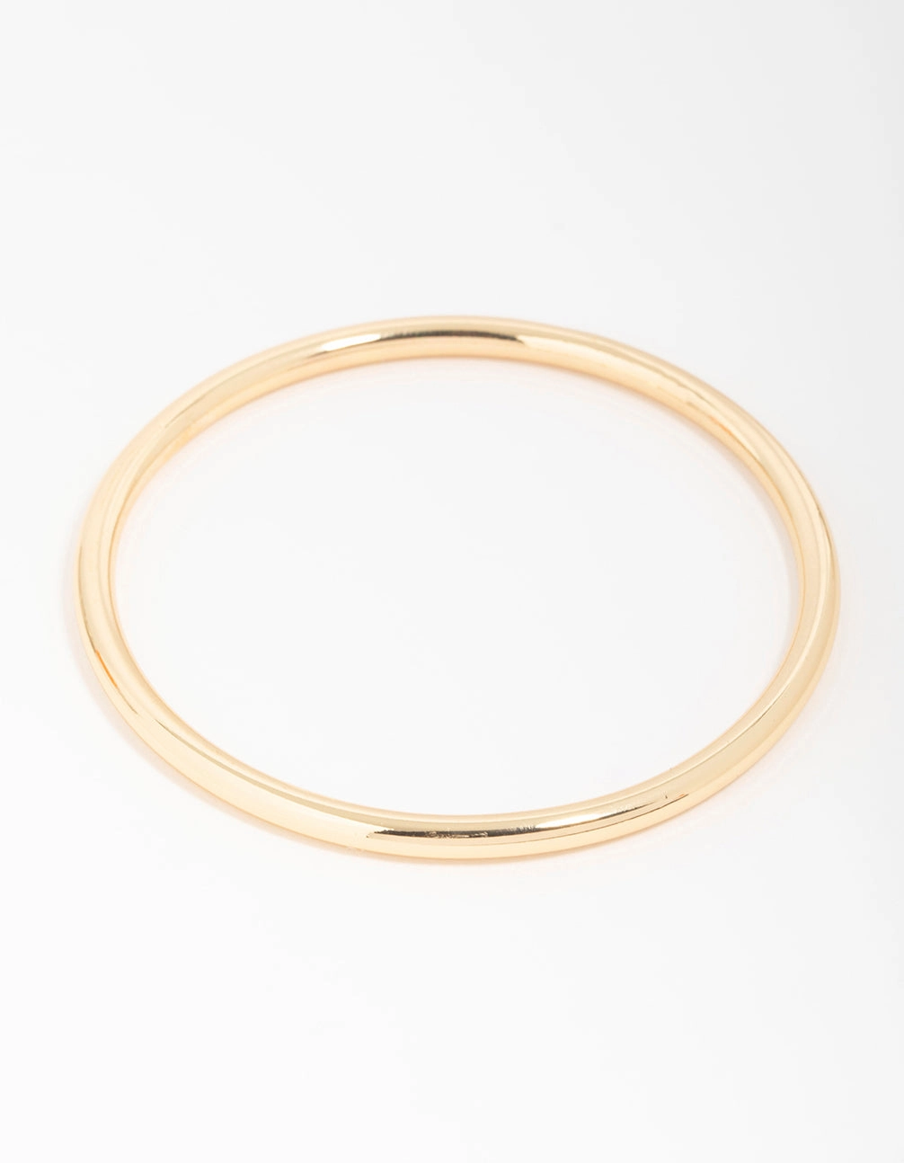 Neighborhood Find Flexible Detail Gold Plated Brass Plain Round Bangle