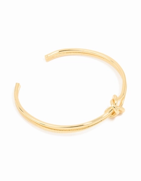 Gold Plated Brass Twisted Knot Wrist Cuff Worldwide Stock