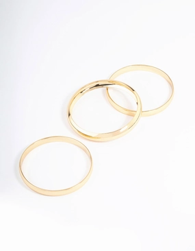 Influencer Favorite Mystical Perspective Gold Plated Classic Medium Smooth Bangle Pack