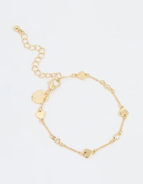 Blessed Combinations Adequate Value Gold Plated Cubic Zirconia & Heart Bracelet