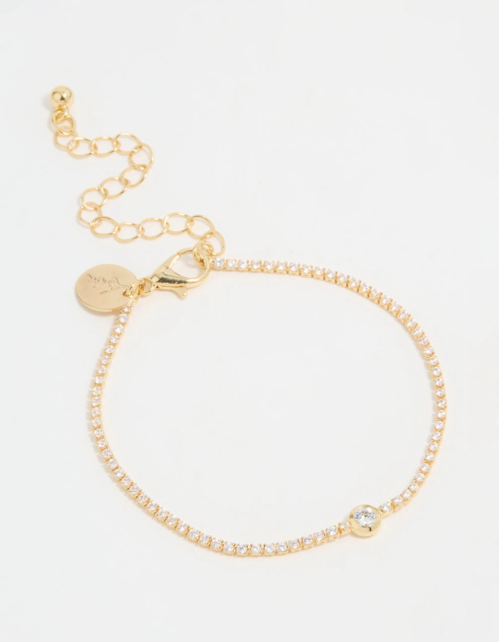 Cross-Cultural Standard Gold Plated Cubic Zirconia Pave & Round Stone Bracelet