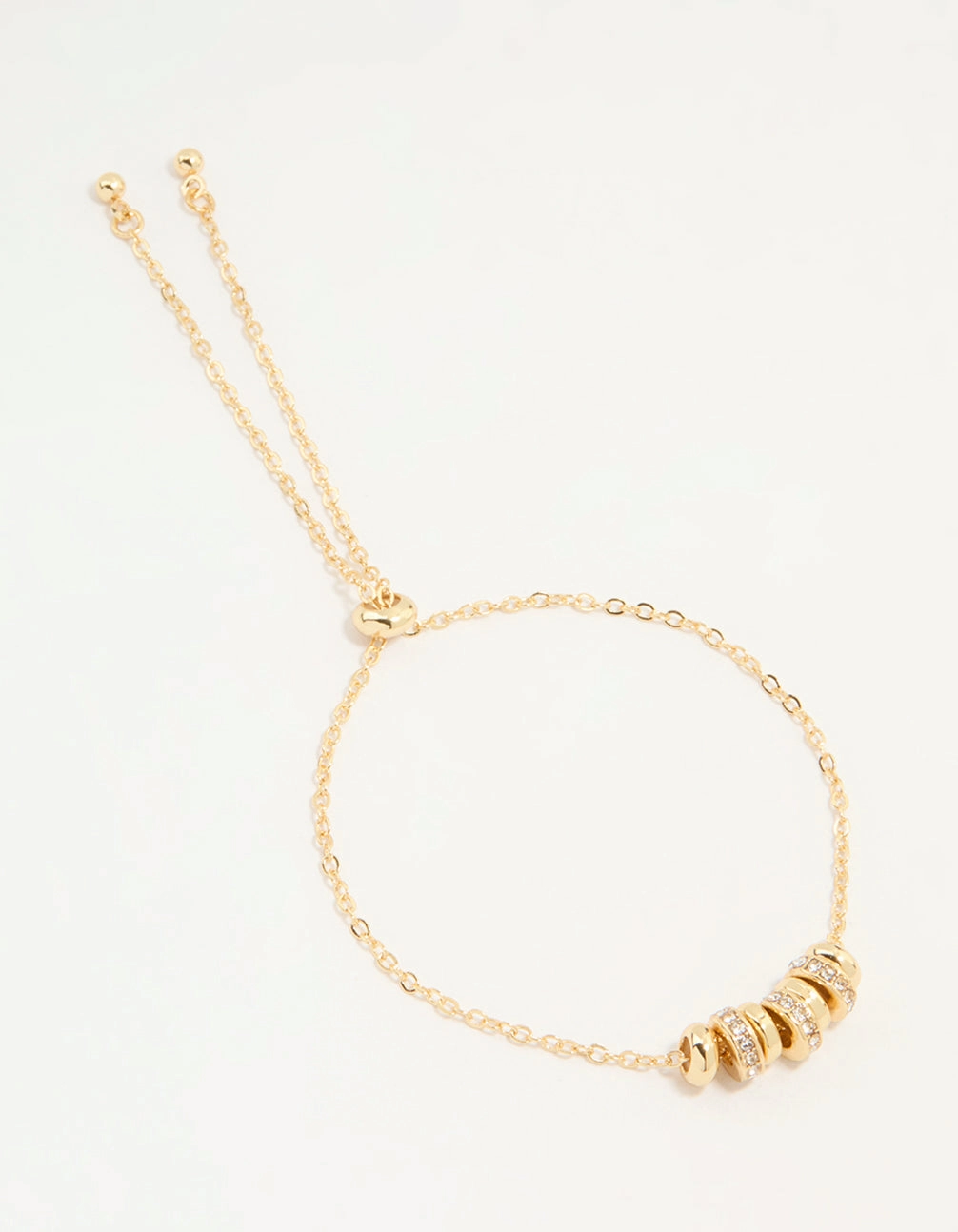 Gold Plated Cubic Zirconia Rondell Toggle Bracelet Multiple Amalgamations