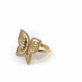 Gold Plated CZ Butterfly Ring Model Ready