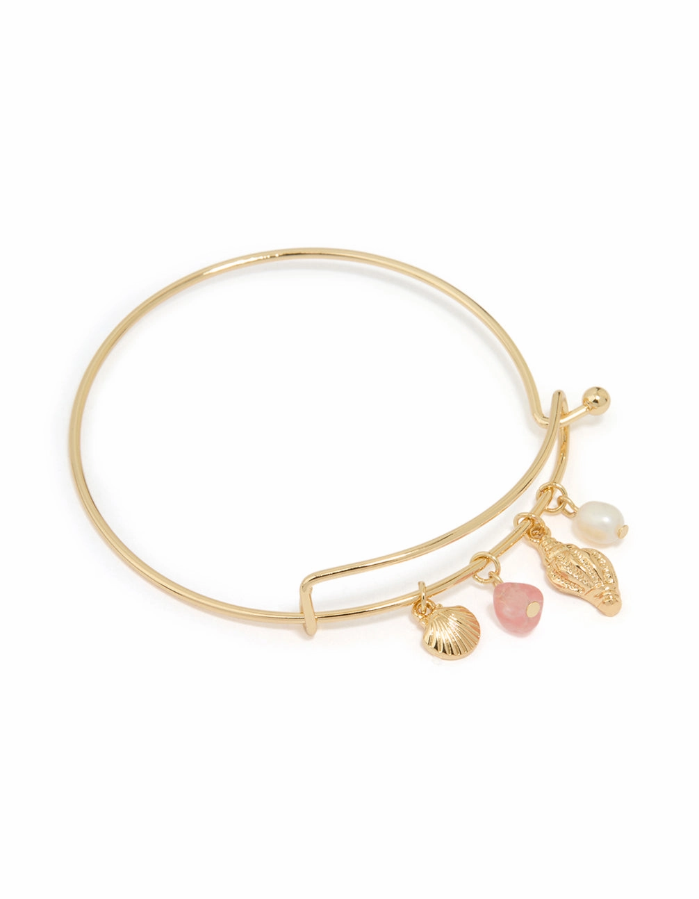 Gold Plated Freshwater Pearl Dainty Ocean Bangle Lasting Beauty Retro Sharpness
