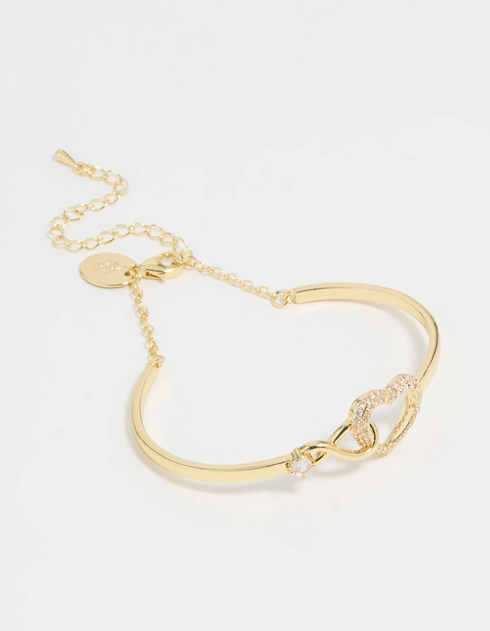 Gold Plated Infinity Heart Wrist Cuff Family Connection