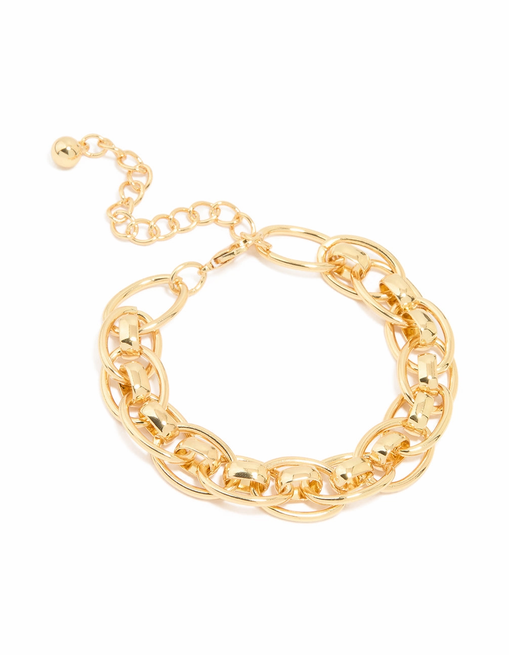 Easy Integration Gold Plated Intertwined Oval Link Bracelet
