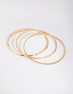 Gold Plated Mixed Bangle Pack Proven Excellence Practical Decision