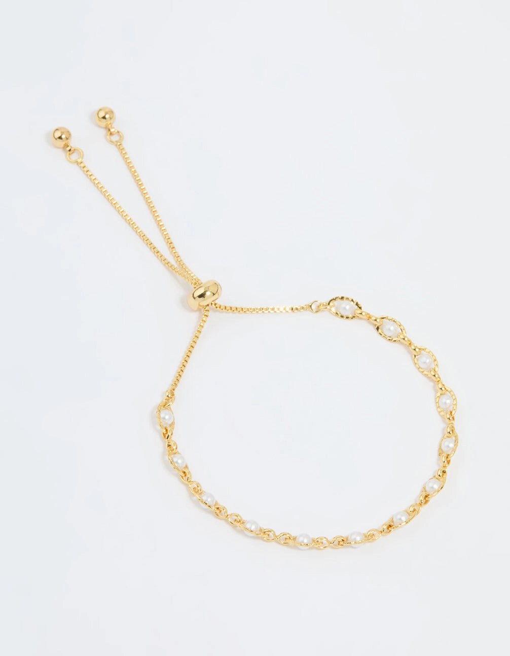 Permanent Composites Gold Plated Pearl Twisted Toggle Bracelet