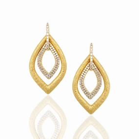 Style Match Gold Plated Sterling Silver Double Flame Shape Earrings