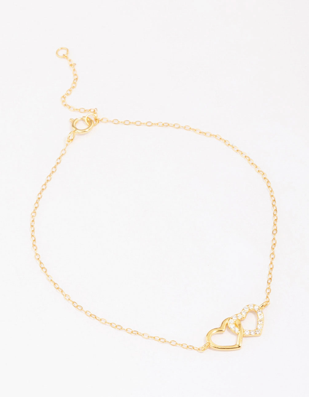 animal prints Gold Plated Sterling Silver Loop Heart Chain Bracelet