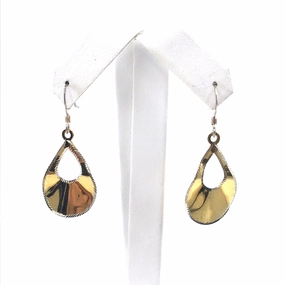 Gold Plated Sterling Silver Teardrop with Diamond Cut Edge Earrings Custom Craftwork Timeless Features