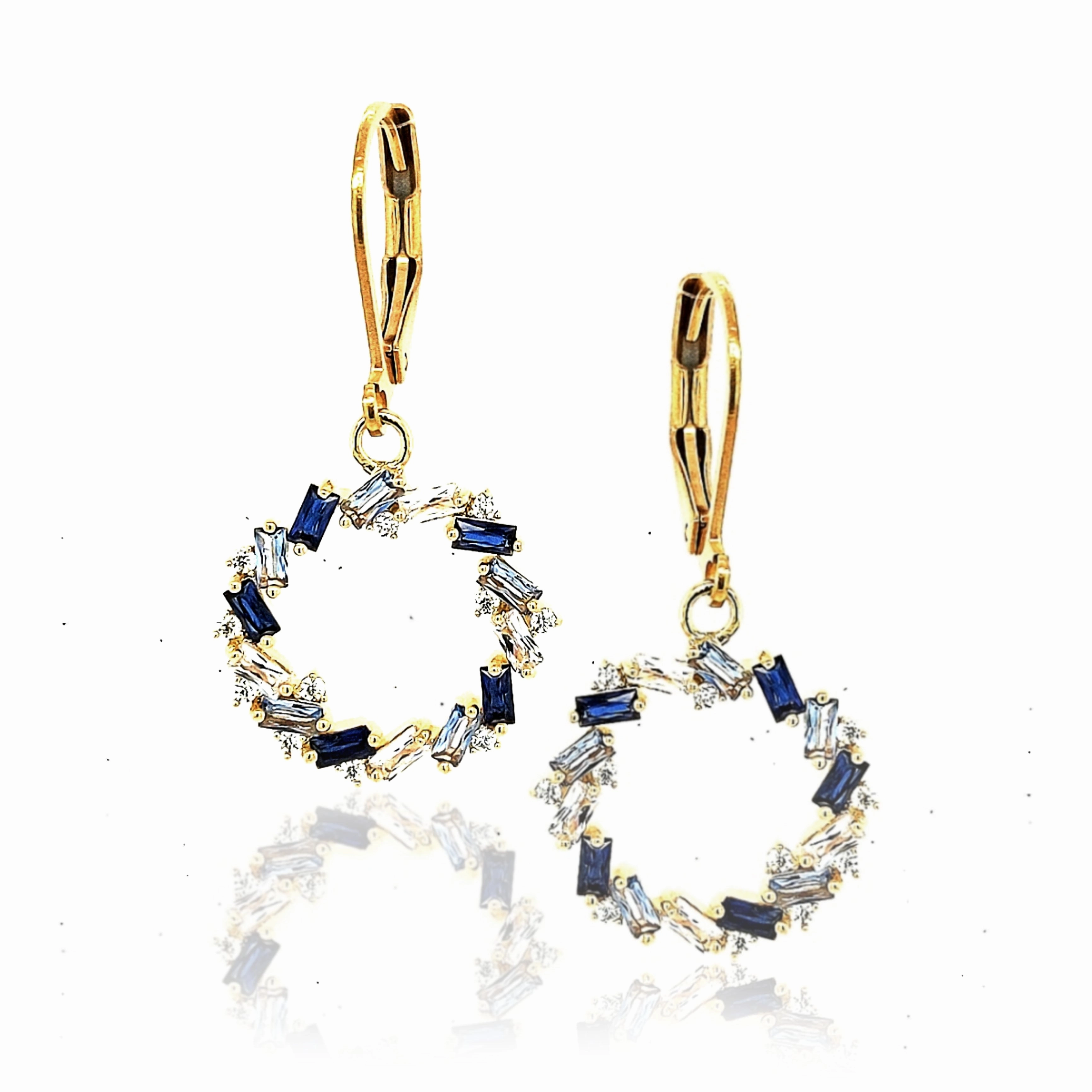 Gold Plated Surgical Steel Chasing Baguettes Circle Earring Effortless Piece Shiny Radiance
