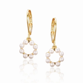 Style Focus Gold Plated Surgical Steel Circle Of Beads Earrings