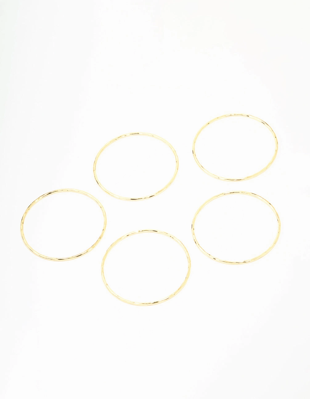 Forever Chic Gold Plated Textured Bangles 5-Pack