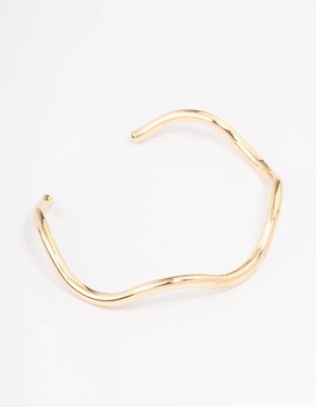 Gold Plated Wavy Wrist Cuff Creative Outlet Magical Perspective