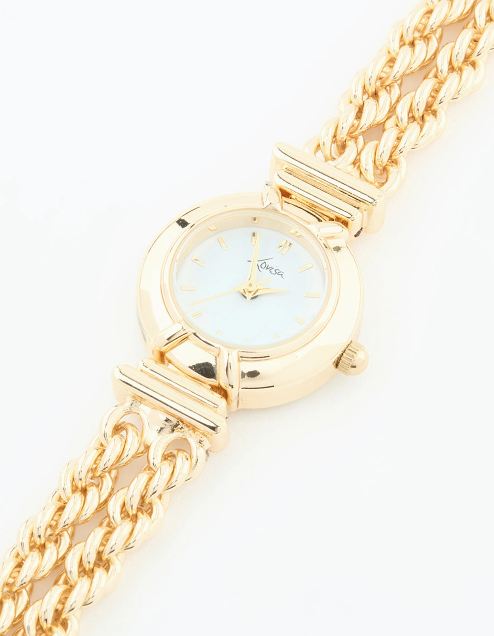 Smooth Mixes Flawless Mix Gold Round Chain Watch Bracelet