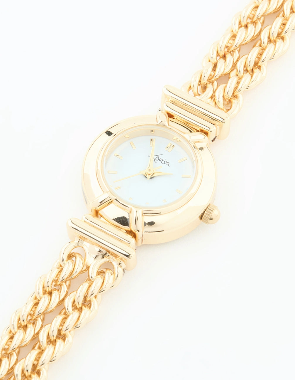 Universal Fusions Gold Round Chain Watch Bracelet