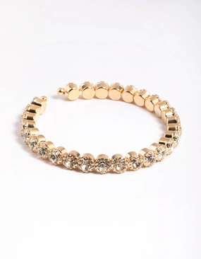 Good Composites Gold Round Diamante Open Wrist Cuff