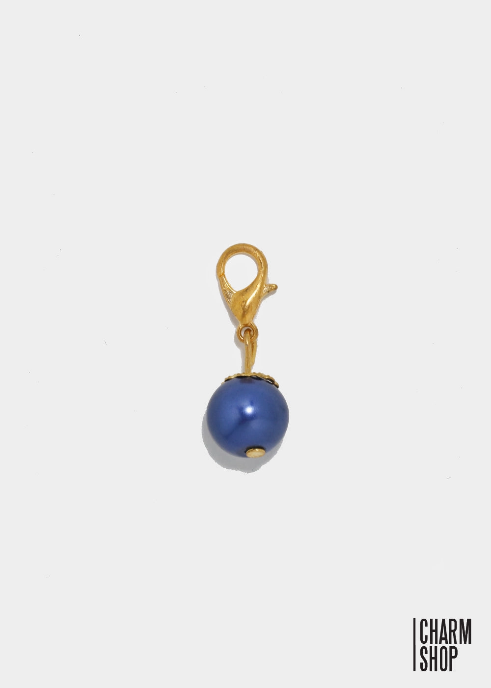 Handcrafted Craft Quiet Grace Gold Tone Navy Pearl Dangle Charm