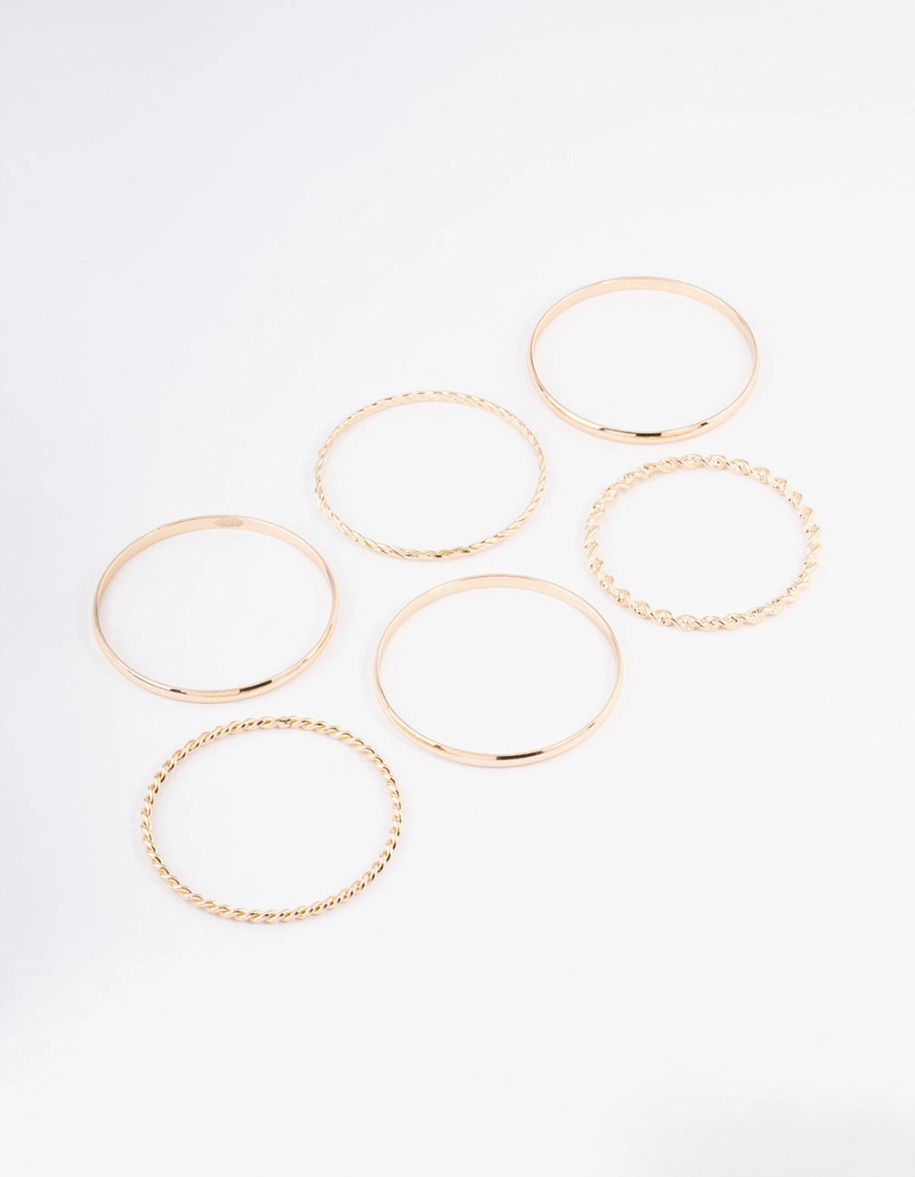 Gold Twisted & Plain Bracelet 6-Pack Festive Vibes