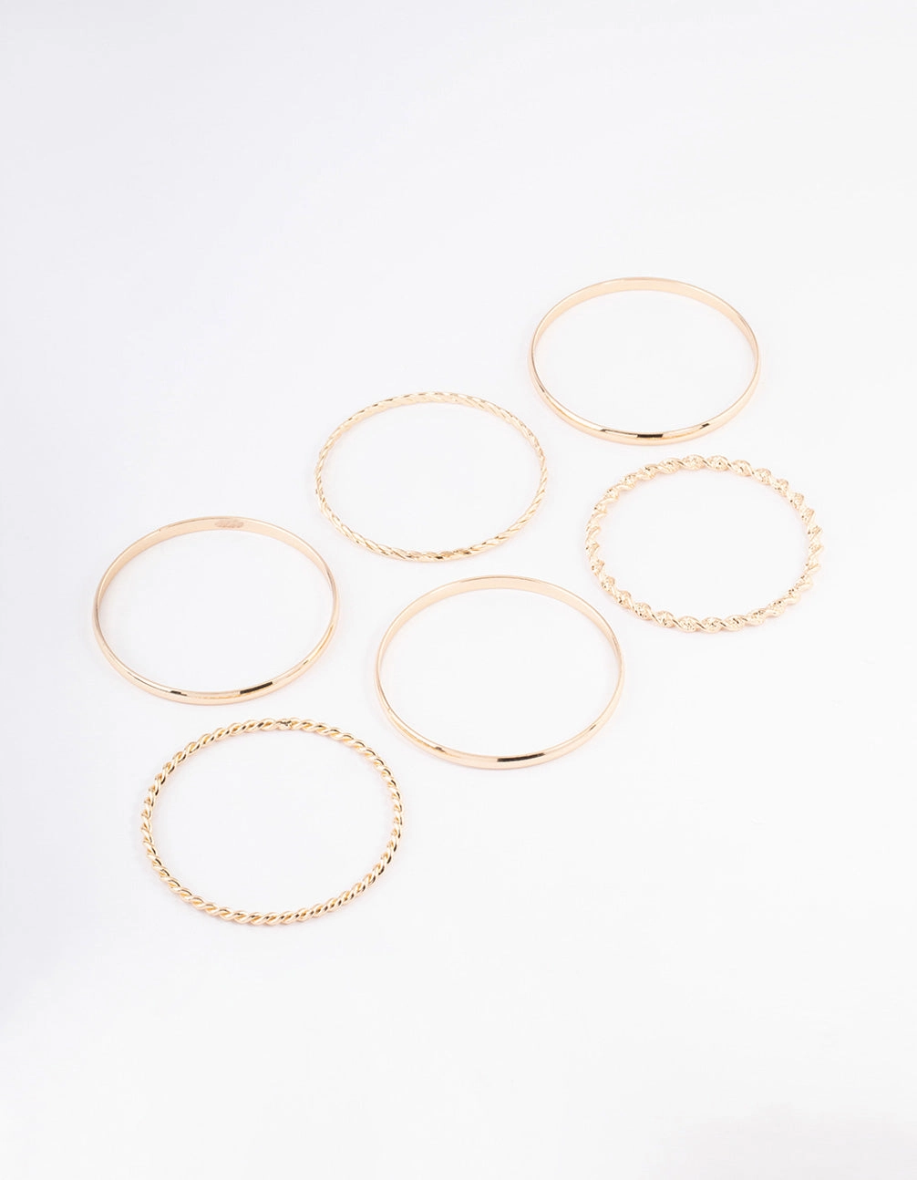 Gold Twisted & Plain Bracelet 6-Pack Admirable Blends Worth The Price