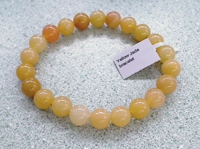 Luxury Shine Finish Playful Shine Yellow Jade Stretch Bracelet