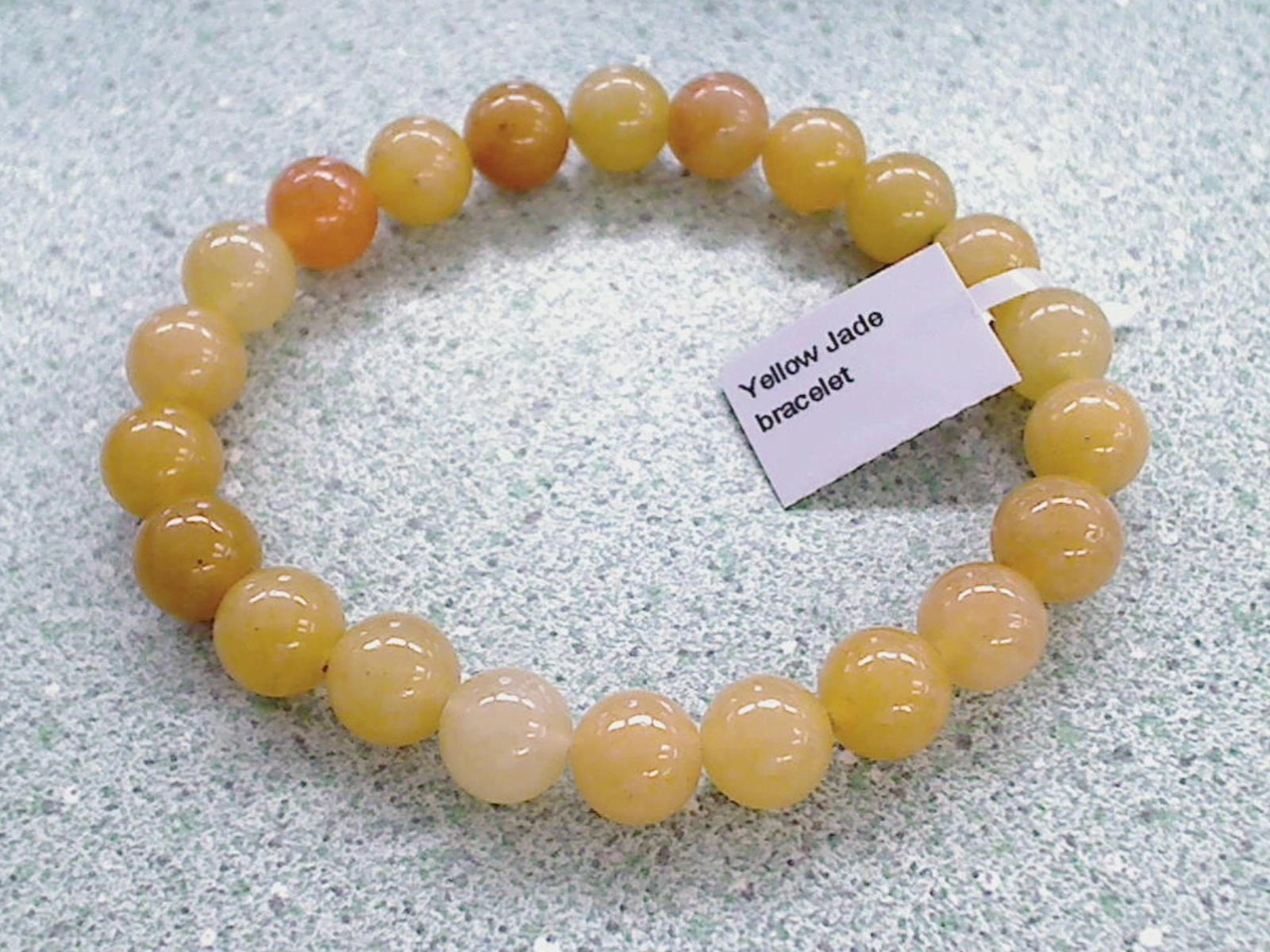 Luxury Shine Finish Playful Shine Yellow Jade Stretch Bracelet