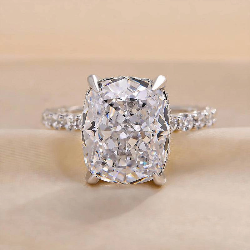 Louily Elegant Cushion Cut Engagement Ring For Women In Sterling Silver Daily Accent Stylish Form