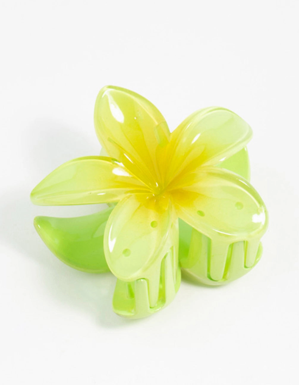 Green Frangipani Hair Claw Clip Exclusive Sparkle