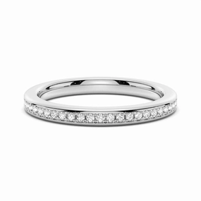 Luxury Detail Unisex Appeal Half Eternity Round Cut Moissanite Classic Wedding Band