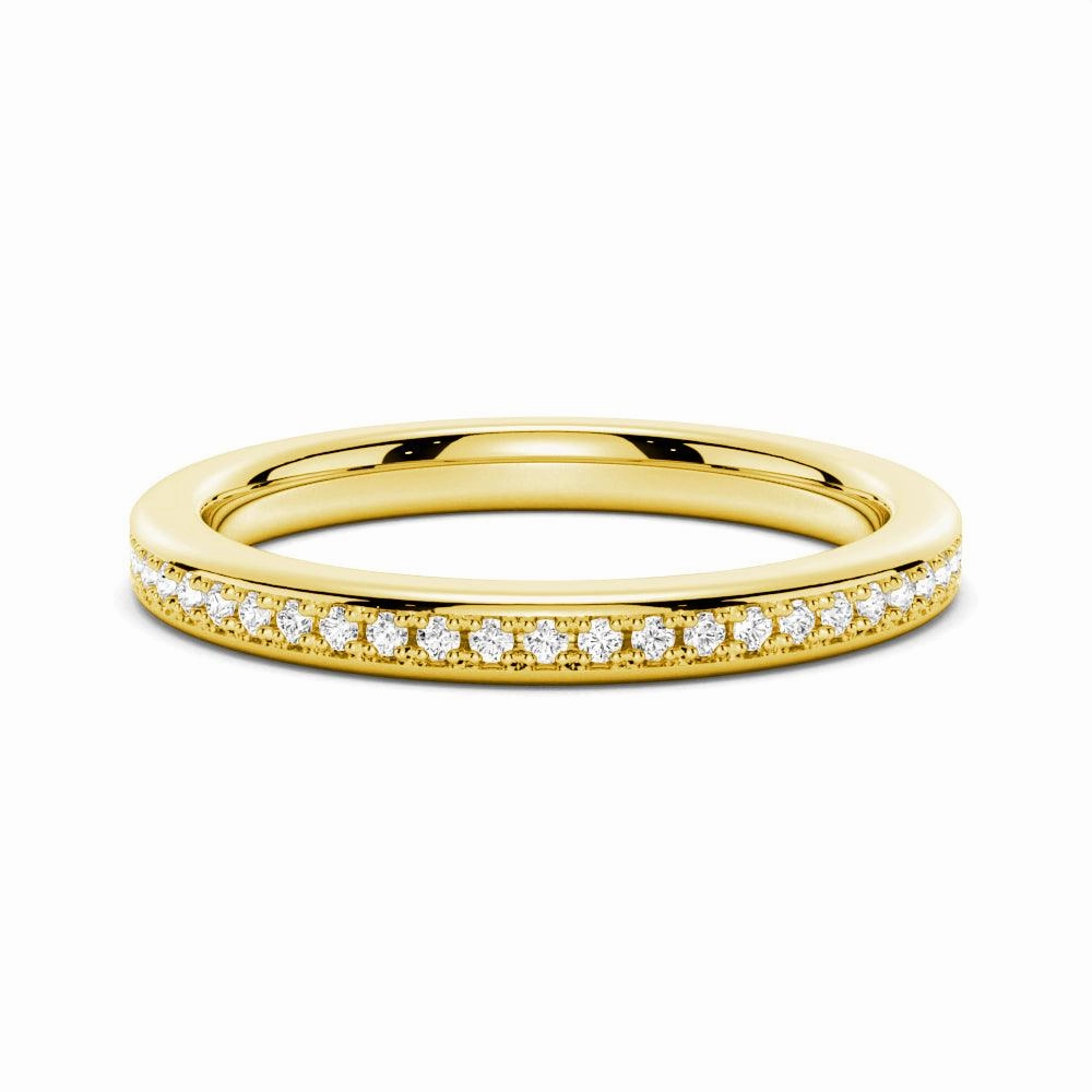 Resilient Build Durable Gift Half Eternity Round Cut Moissanite Classic Wedding Band