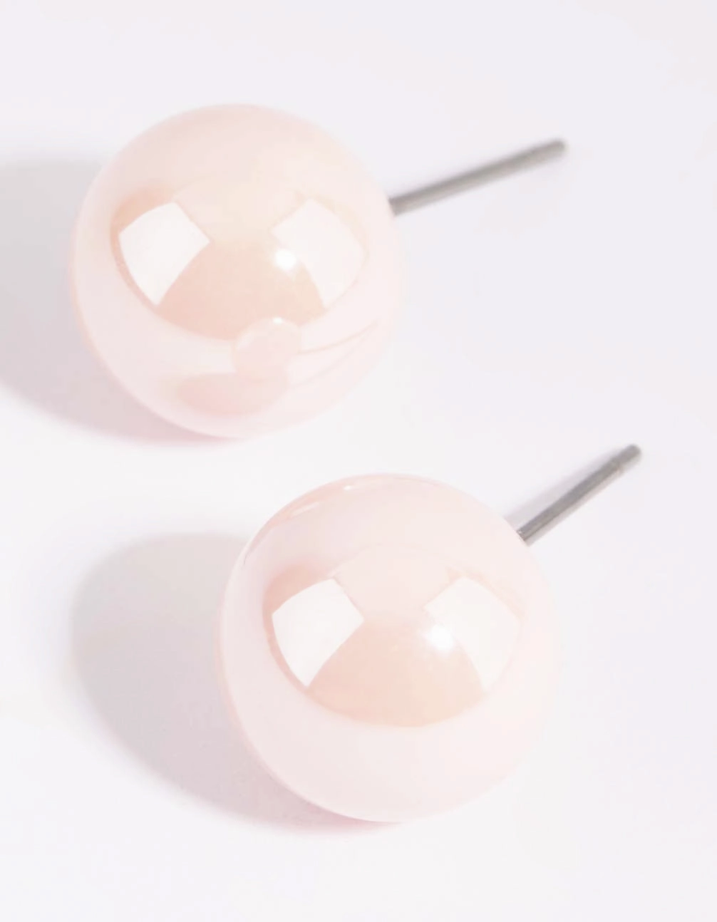 Matte Pink Ball Stud Earrings Romantic Occasion