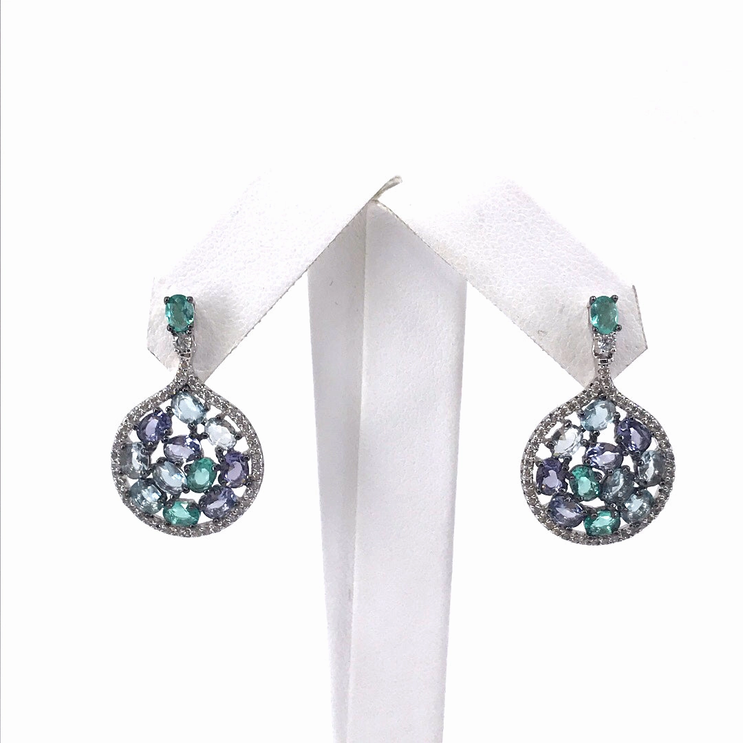 Sterling Silver Teardrop/Round Earrings Creative Light Handcrafted Accessories