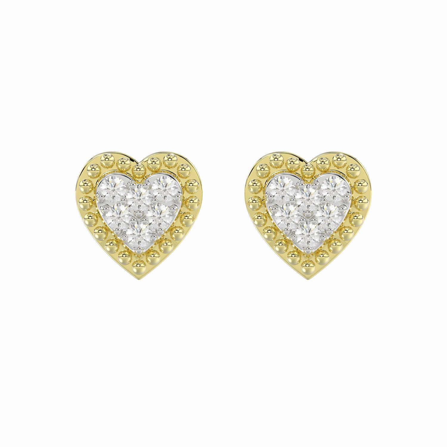 Stylish Spark LADIES EARRINGS 0.20CT ROUND DIAMOND 14K YELLOW GOLD