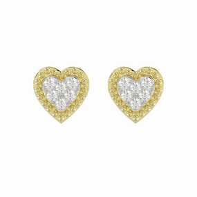 Stylish Spark LADIES EARRINGS 0.20CT ROUND DIAMOND 14K YELLOW GOLD