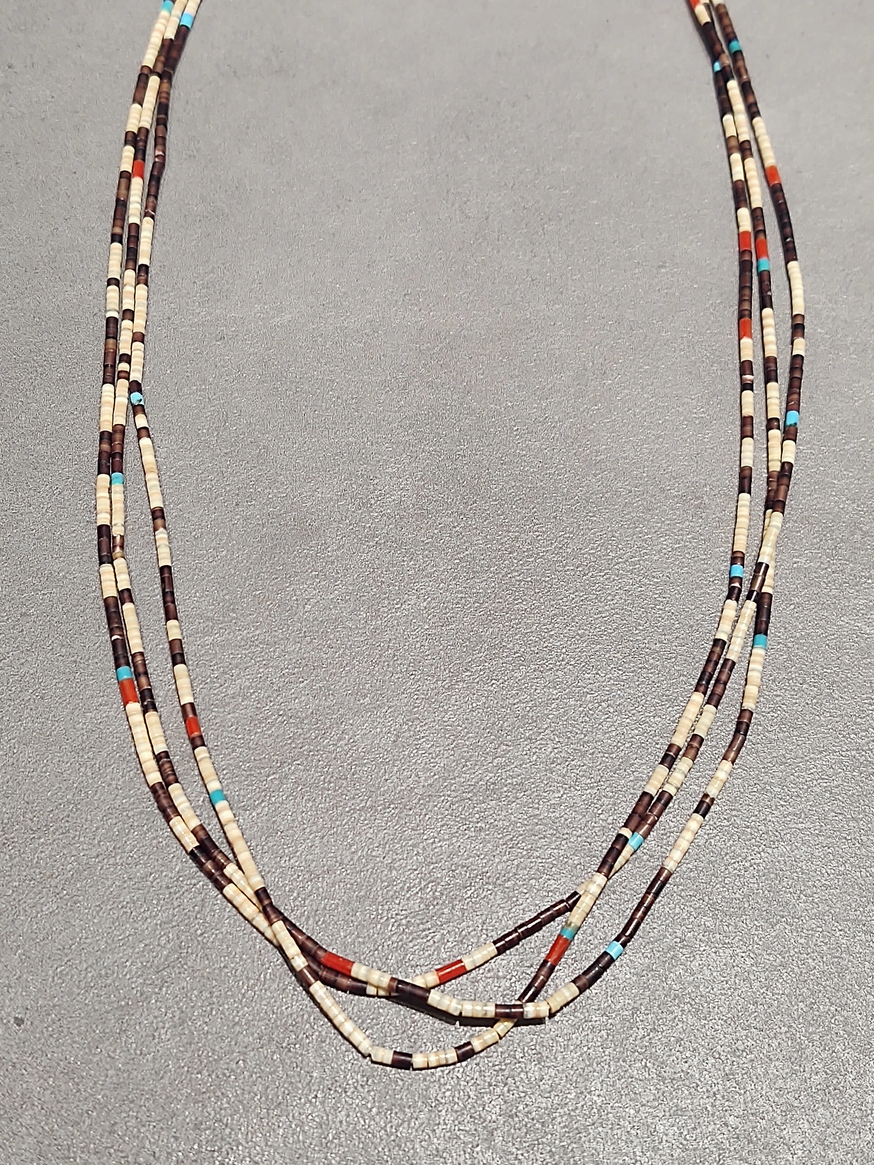 Pretty Touch Heishi Coral Turquoise Kewa Necklace - Handmade Native American