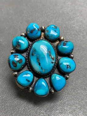 Hemerson Brown Navajo Sterling Silver Turquoise Ring Handcrafted Craft