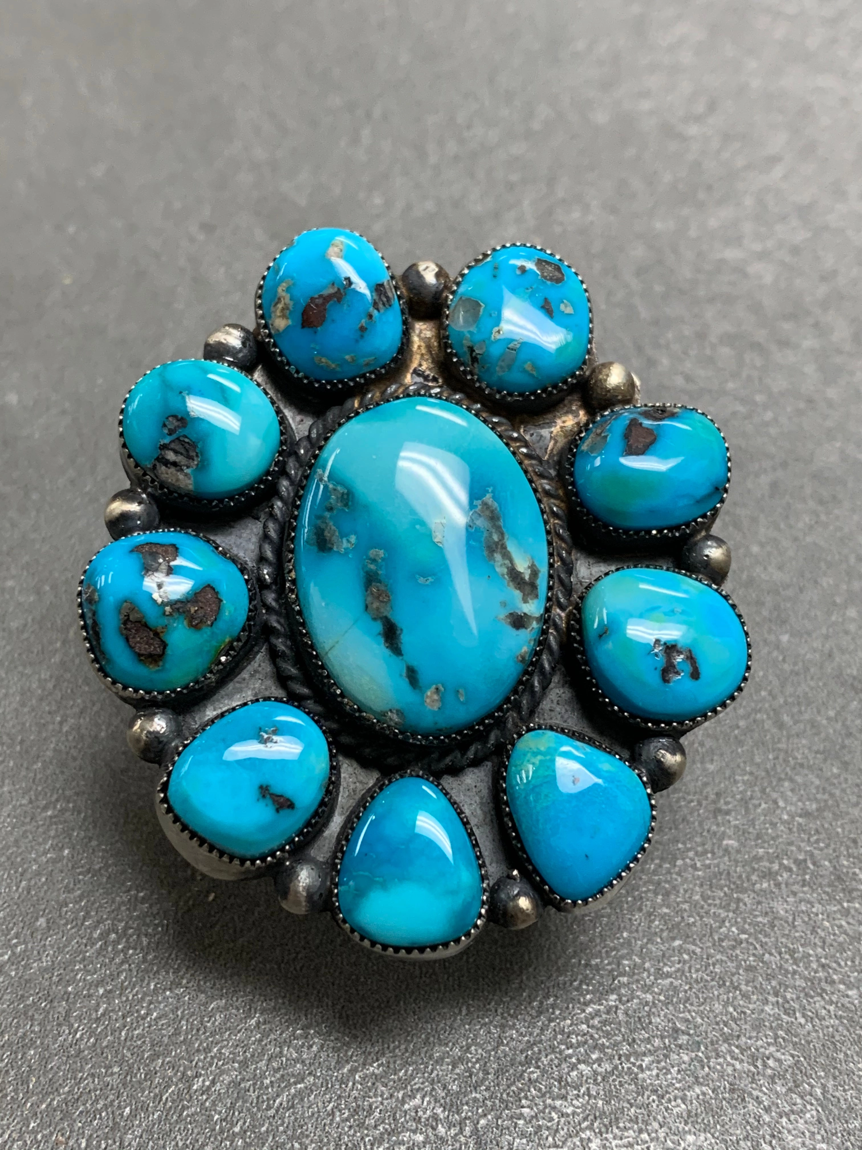Hemerson Brown Navajo Sterling Silver Turquoise Ring Handcrafted Craft