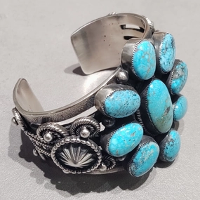 Radiant Gems Hemerson Brown Sterling Silver Turquoise Cuff - Handmade Native American