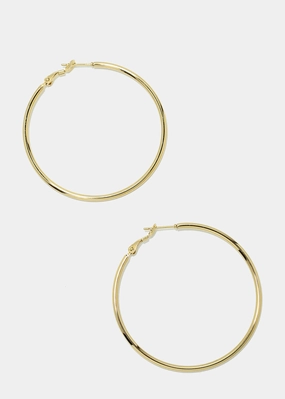 Layered Texture Luxury Pieces 50-MM Metal Hoop Earrings