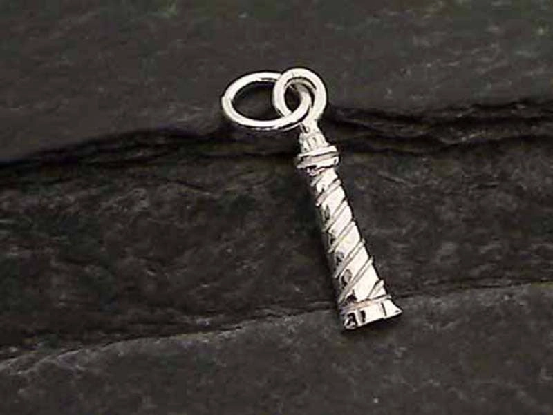 Modern Design Playful Spark Hatteras Lighthouse Charm Sterling Silver