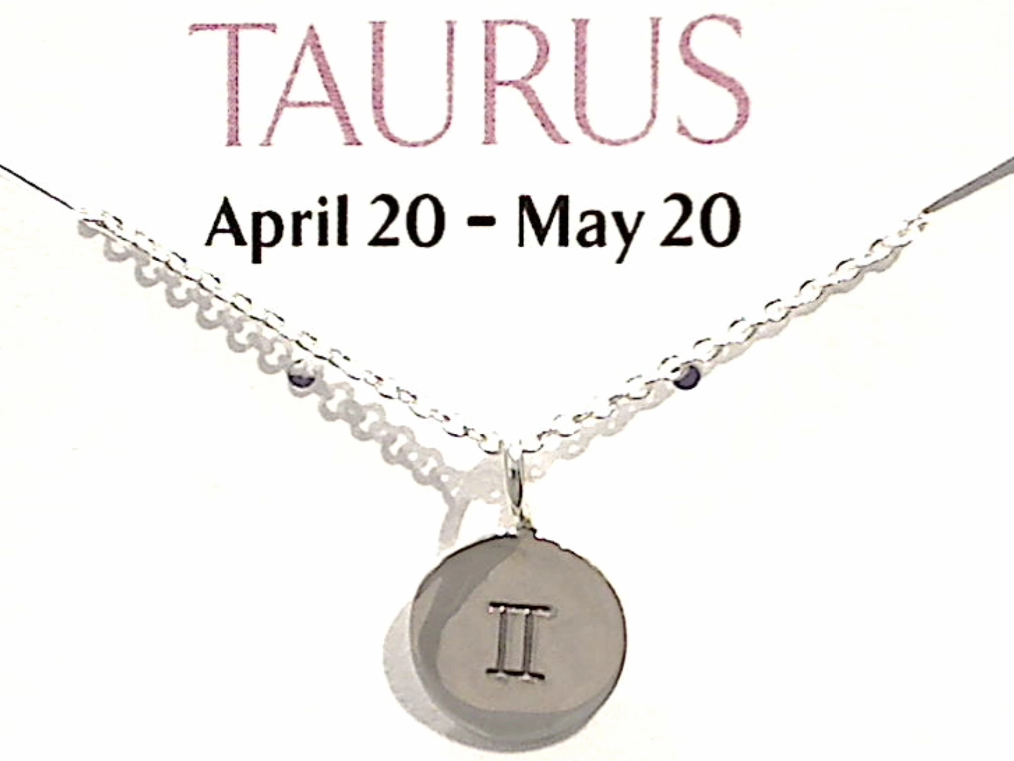 16" - 18" Sterling Silver Taurus Zodiac Necklace Bold Accent
