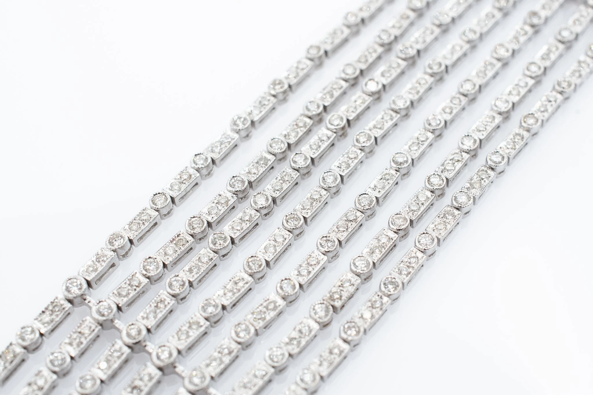 Sophisticated Shape Red Carpet 7 Strand 8 ctw Diamond Bracelet