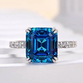 Timeless Decoration Lightweight Piece Honorable 4.5Ct Asscher Cut Engagement Ring Travel Ring