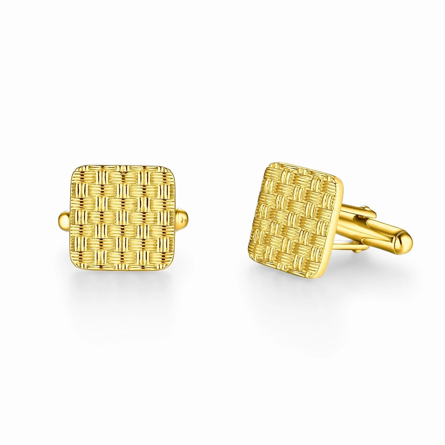 Formal Event Fusion Form Rhodium Plated or Gold-plated Sterling Silver Weave Cufflinks
