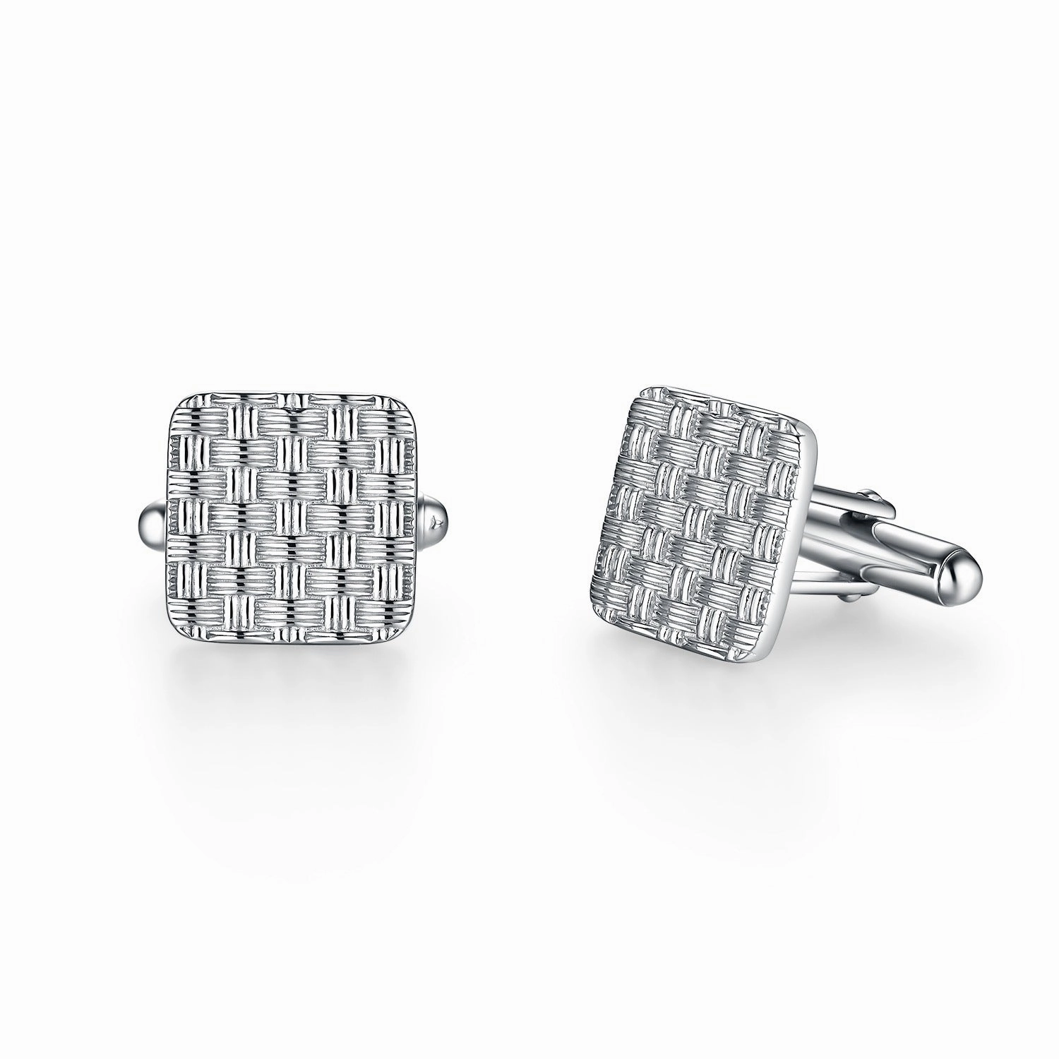 Rhodium Plated or Gold-plated Sterling Silver Weave Cufflinks Fashion Edit Perfect Layer
