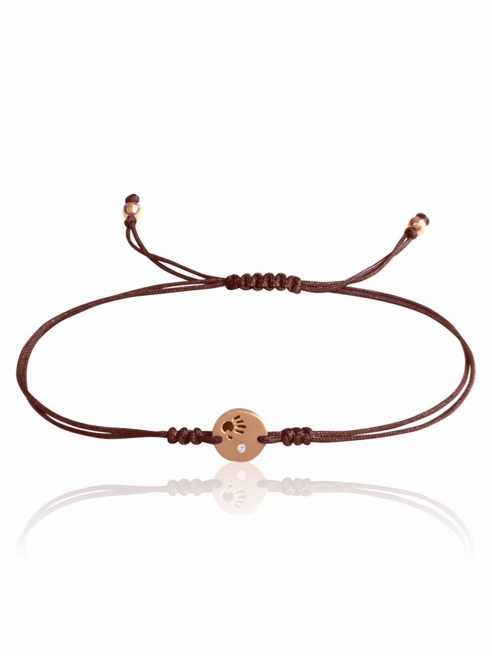 14k Gold Diamond Mini Love Is In Your Hands Macrame Bracelet All-Inclusive Mixes