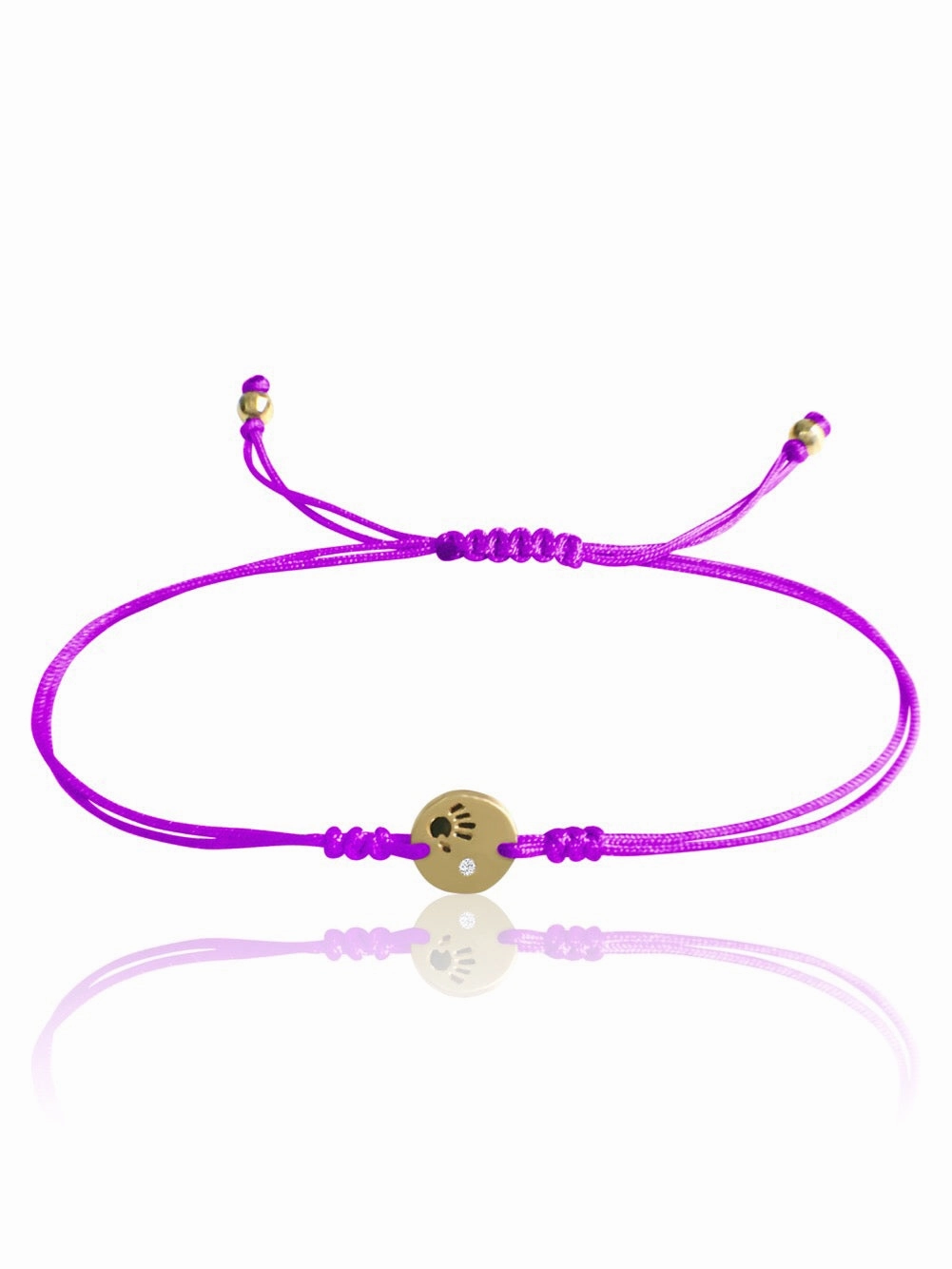 Perfect Combinations Apex Design 14k Gold Diamond Mini Love Is In Your Hands Macrame Bracelet